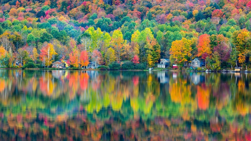 Autumn At The Lake Elmore, Vermont Wallpapers