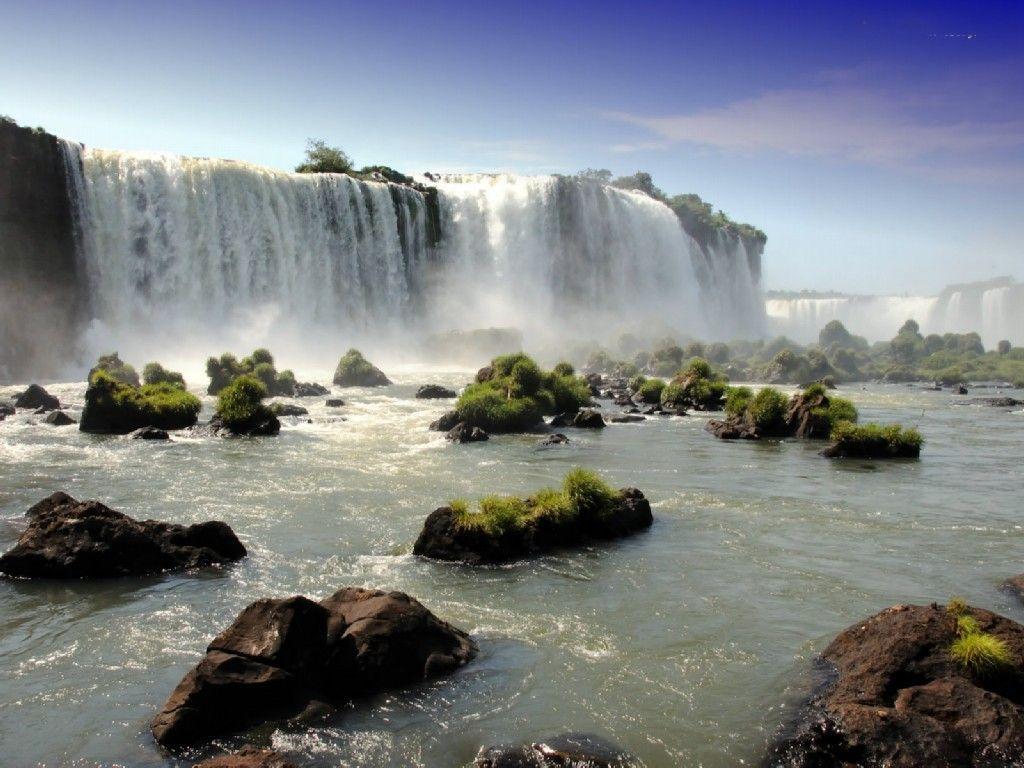 Backgrounds of the day Iguazu Falls