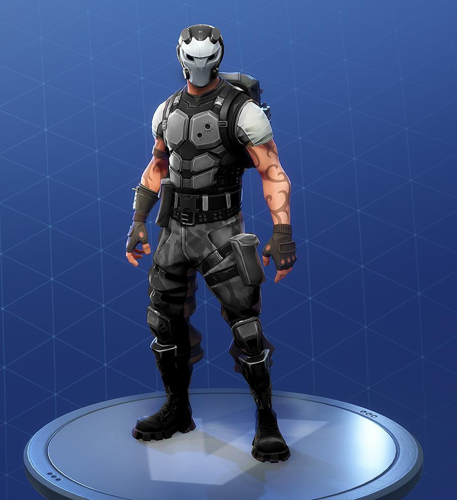 The Battlehawk skin with Carbide’s helmet looks like a bank robber