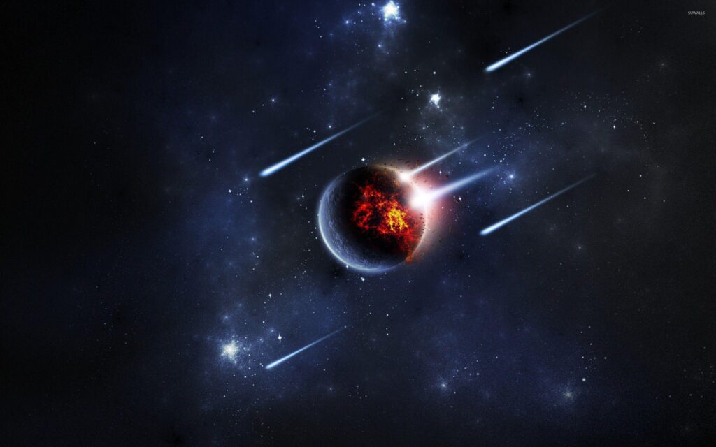Planet hit by asteroids wallpapers