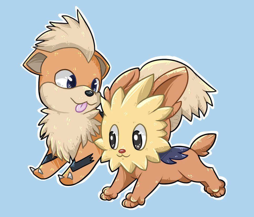 Growlithe and Lillipup by MinueCharm