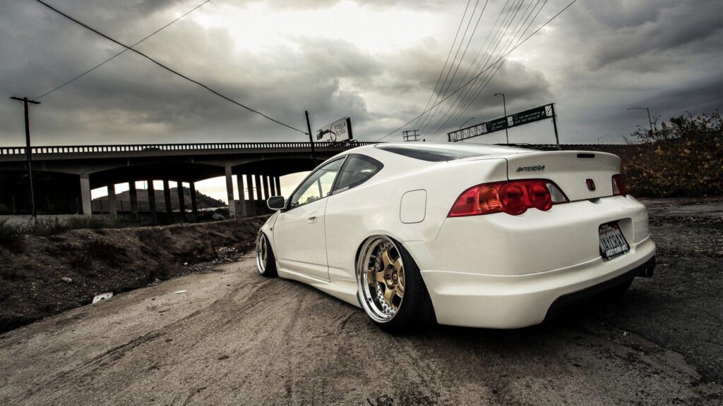 Wallpapers honda, acura rsx, car, auto, bridge, road