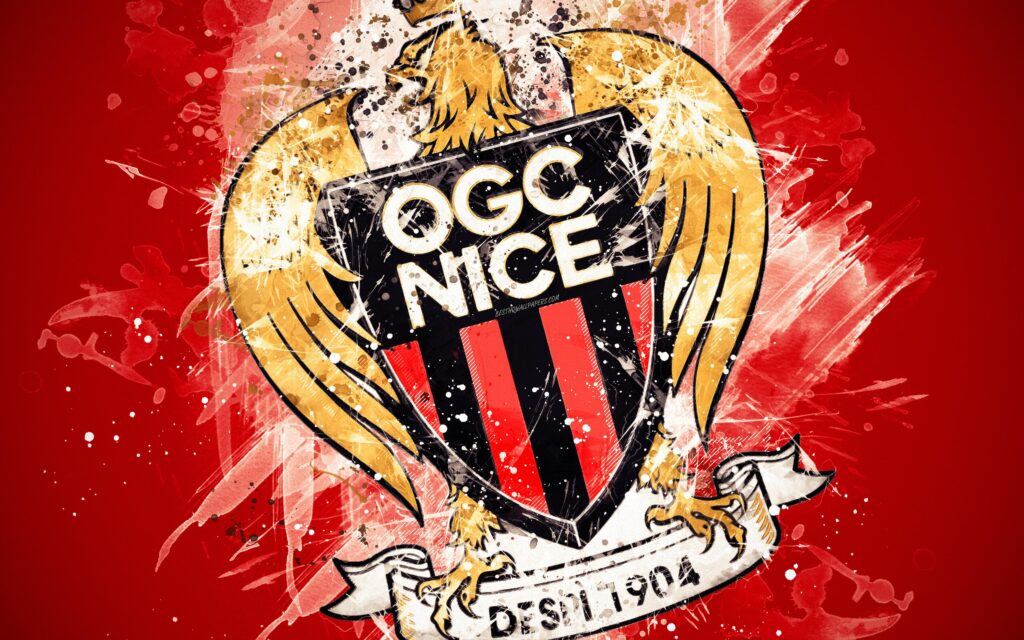 Download wallpapers OGC Nice, k, paint art, creative, French