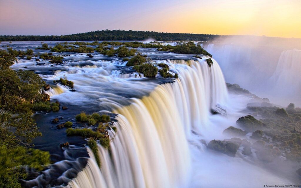 Iguazu falls border argentina and brazil nature landscape