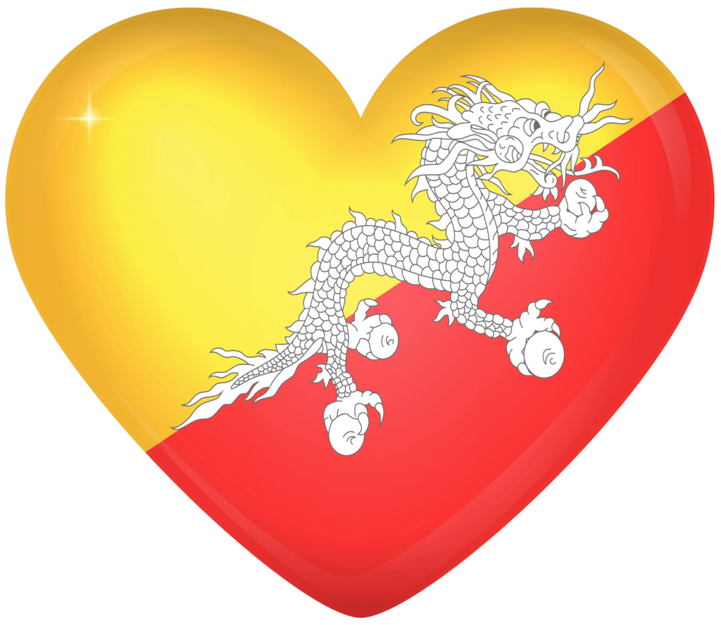 Bhutan Large Heart Flag