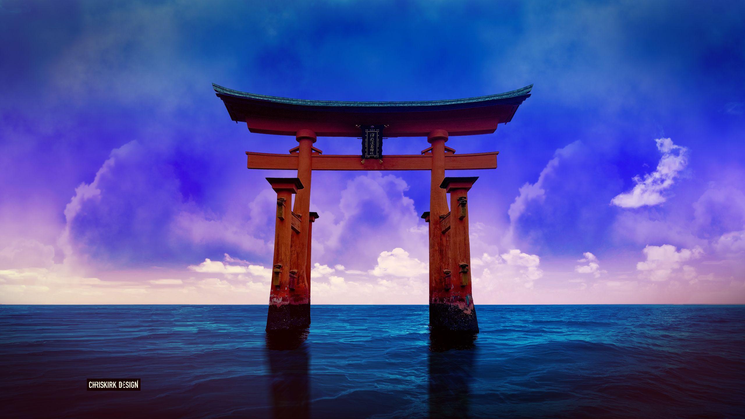 A Torii Gate in the Japanese Sea 2K Wallpapers