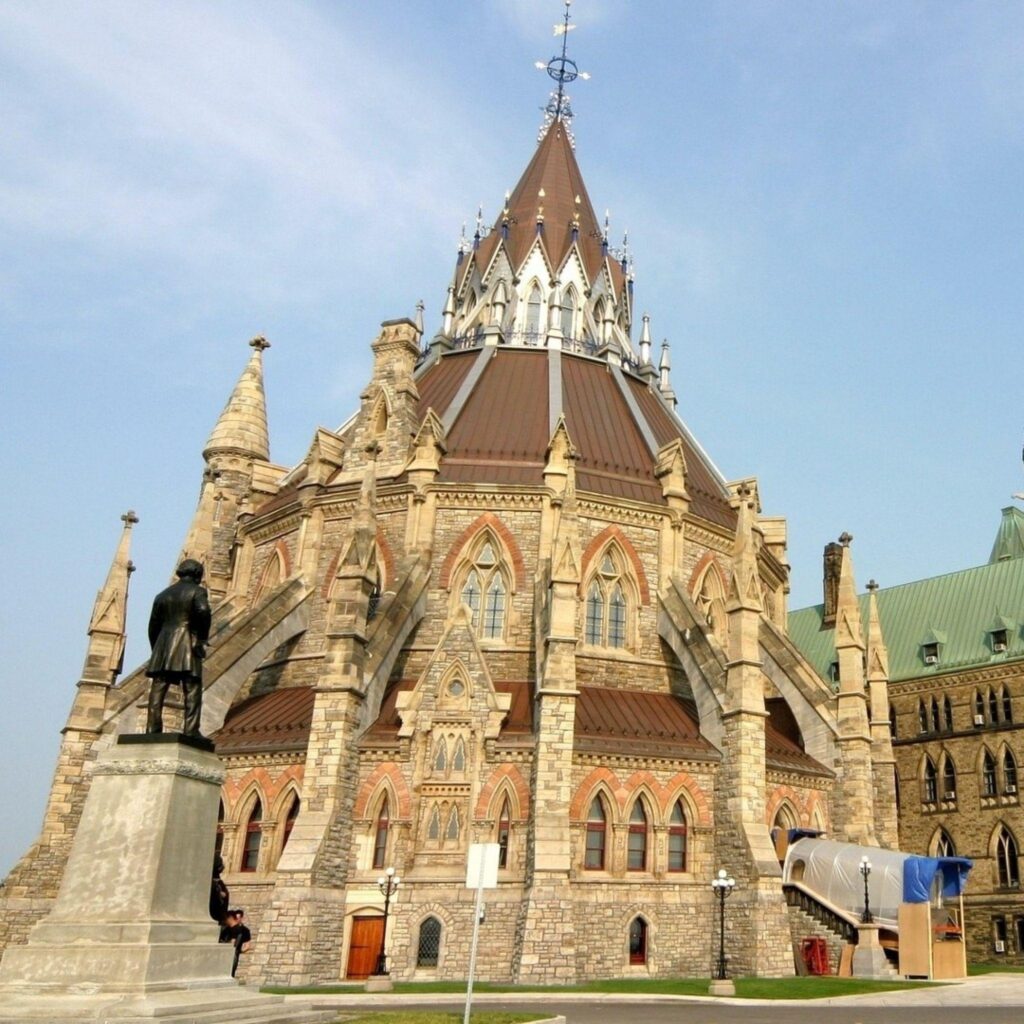 Download Wallpapers Canada, Library, Ottawa parliament