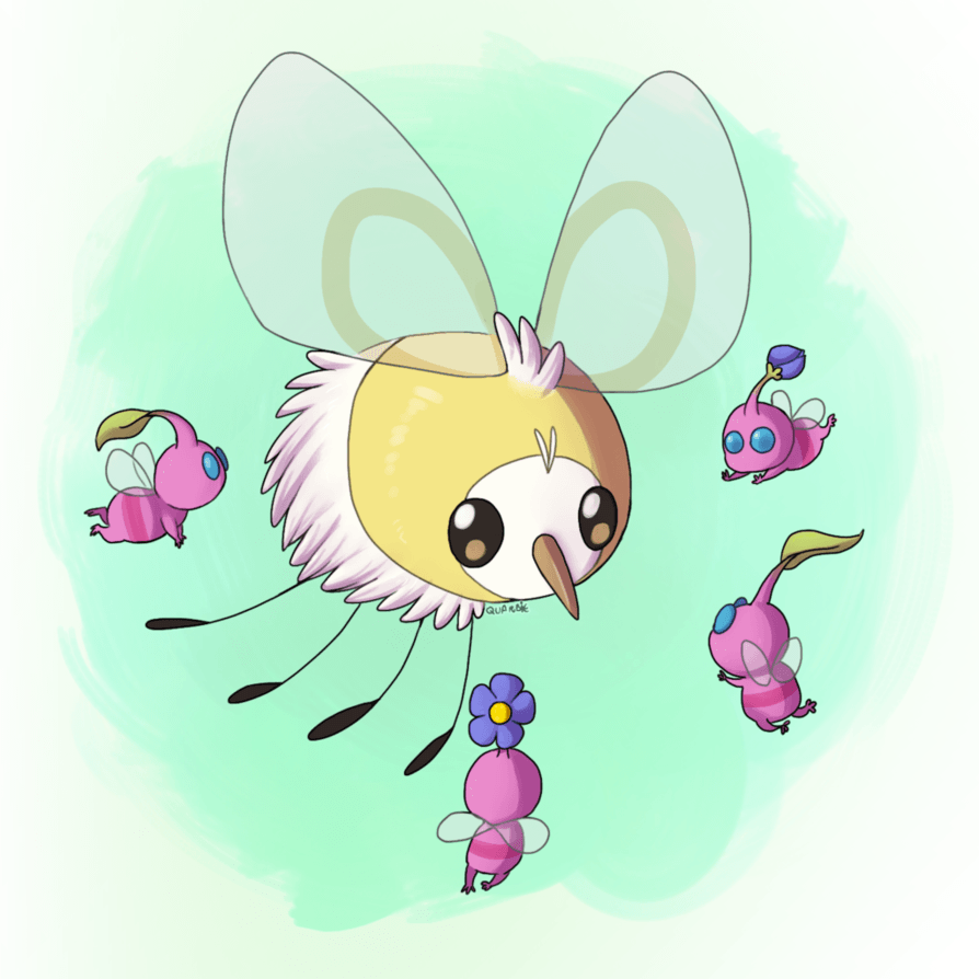 Cutiefly and Pikmin by Quarbie