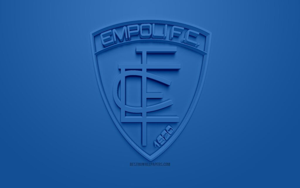 Download Wallpaperns Empoli FC, criativo logo D, fundo azul, d emblema