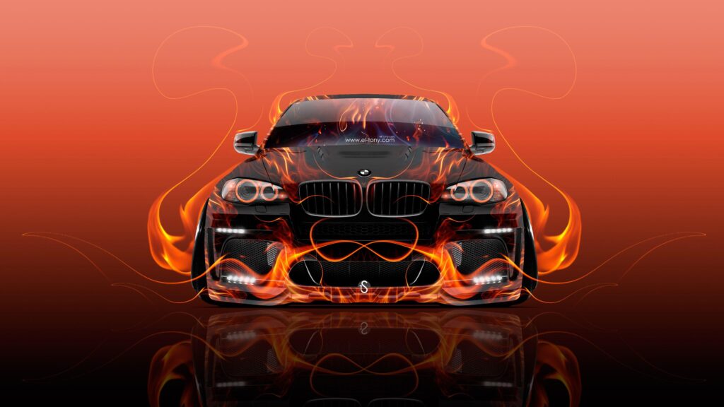 BMW X Front Fire Abstract Car Wallpapers el Tony Cars