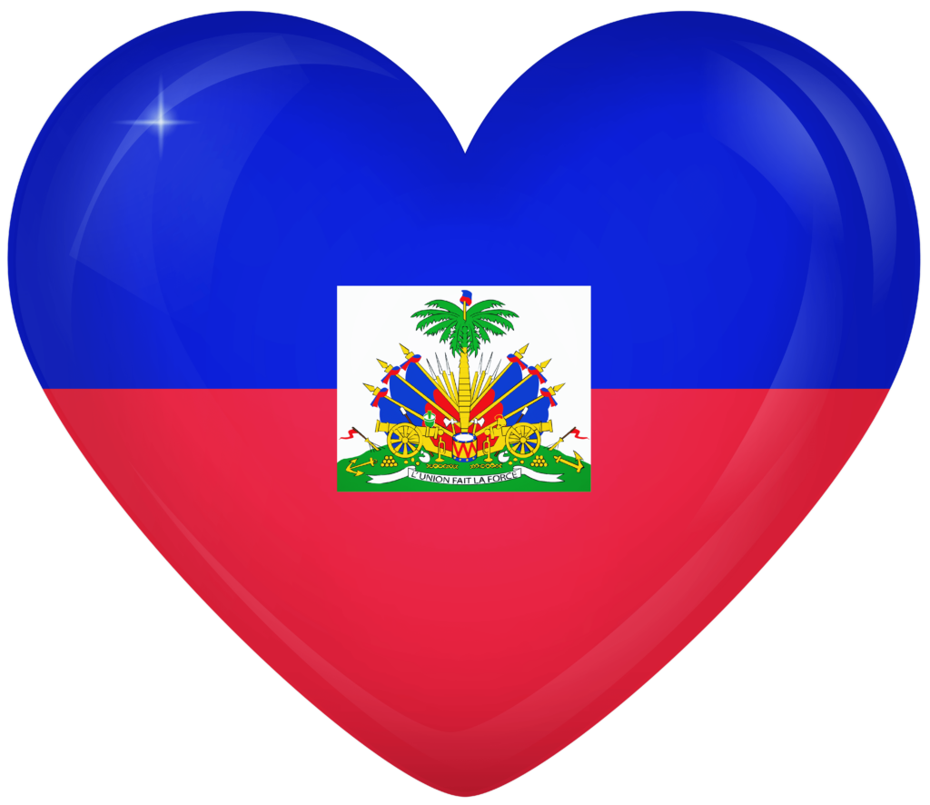 Haiti Large Heart Flag
