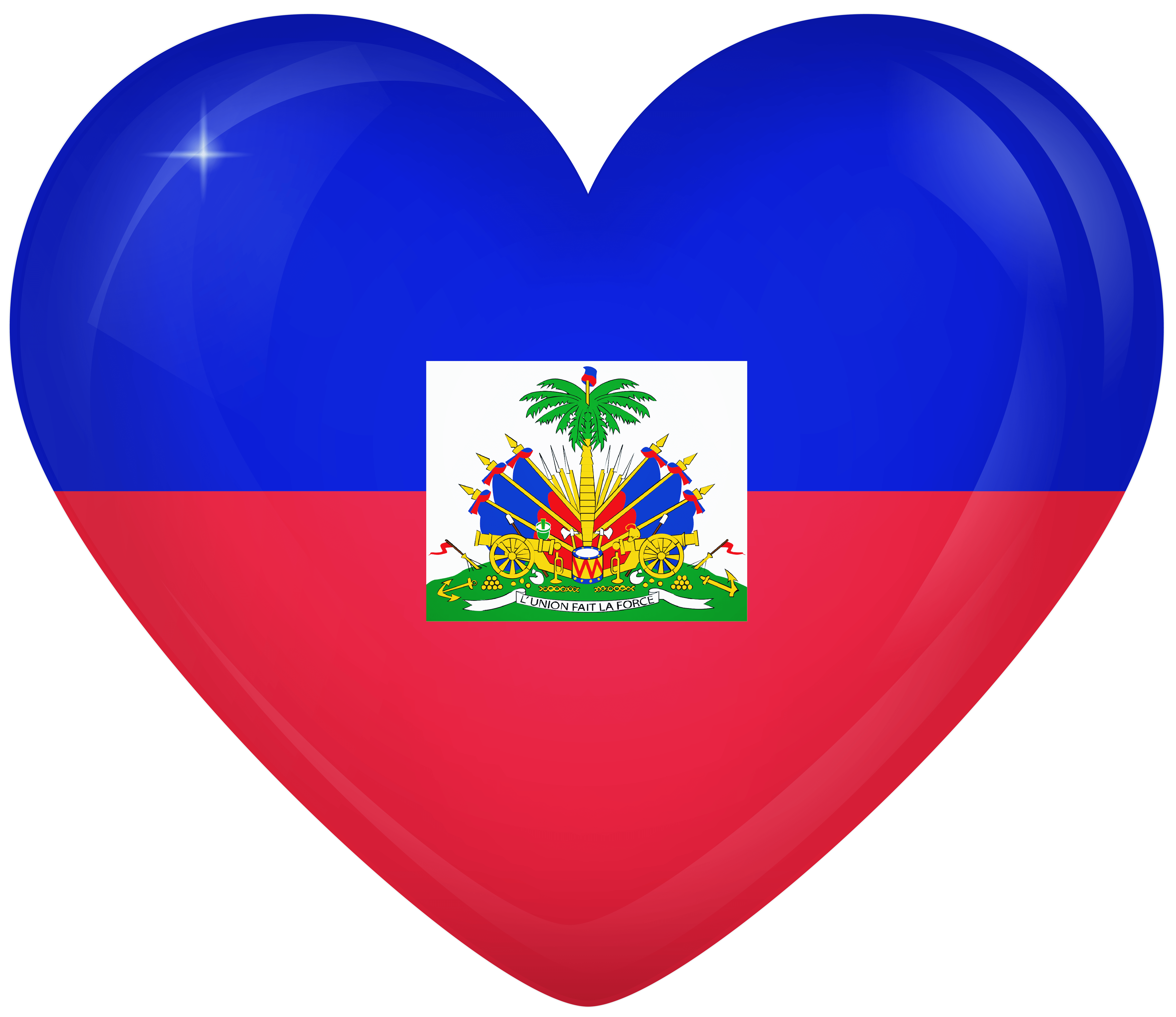 Haiti Large Heart Flag