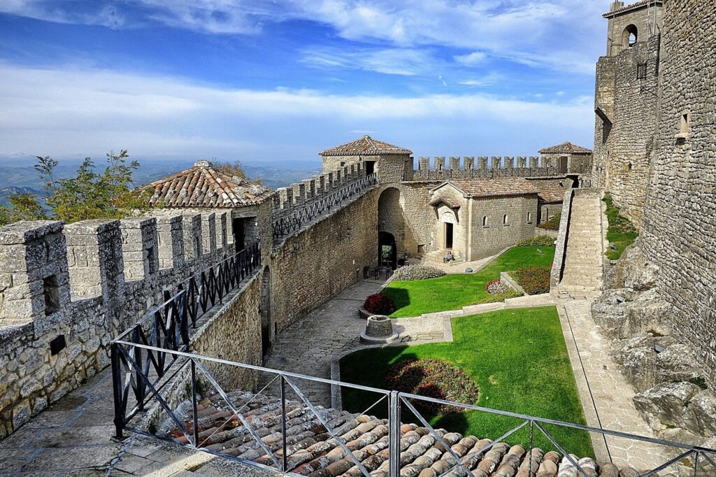 Courtyard in the fort in San Marino, Italy wallpapers and Wallpaper