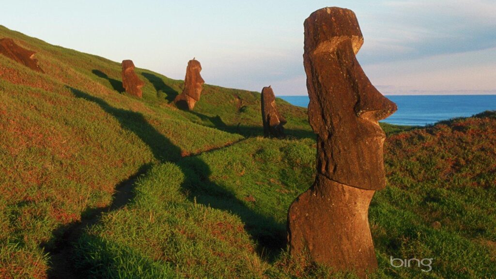 Mysterious Moai statues on Easter Island