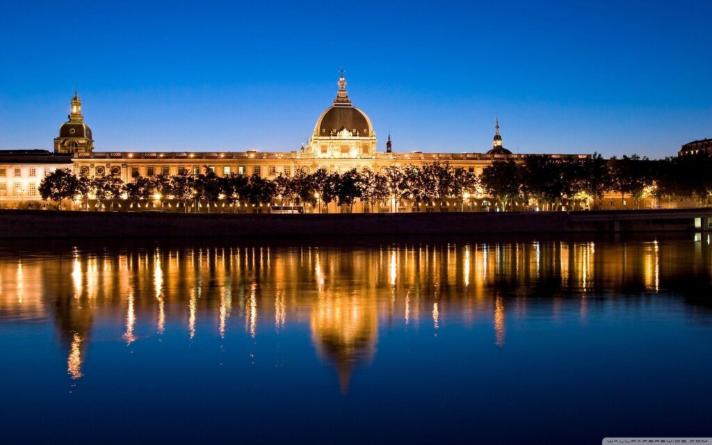 Lyon, France At Night 2K desk 4K wallpapers High Definition