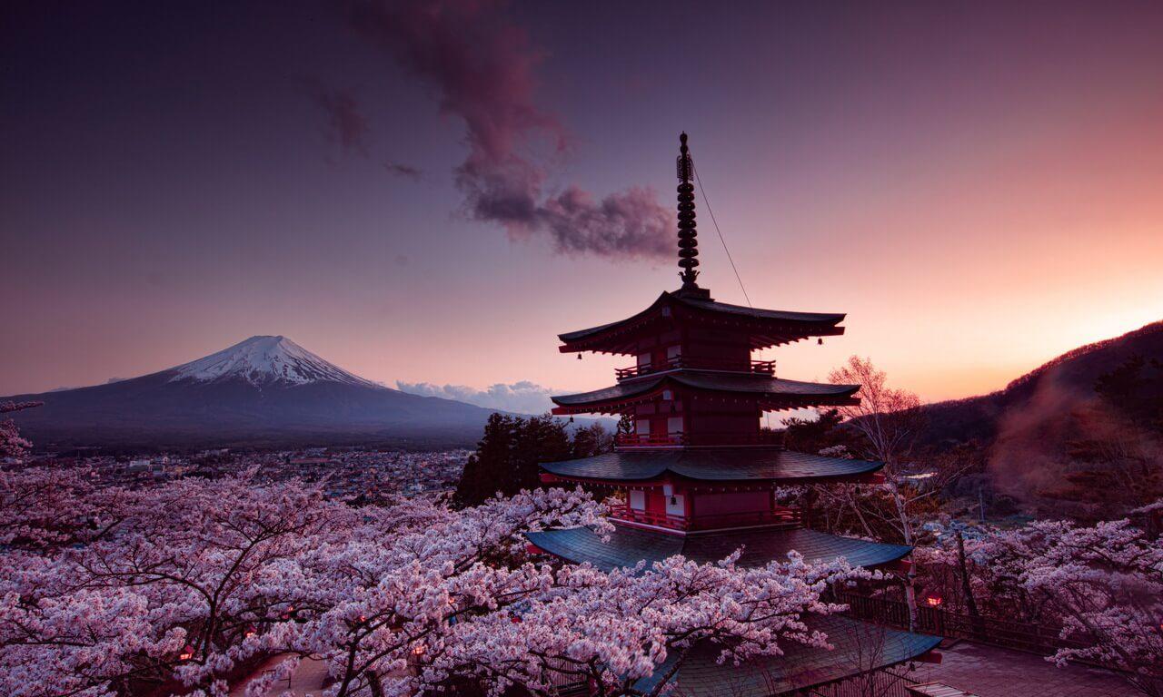 Churei Tower Mount Fuji In Japan 2K wallpapers