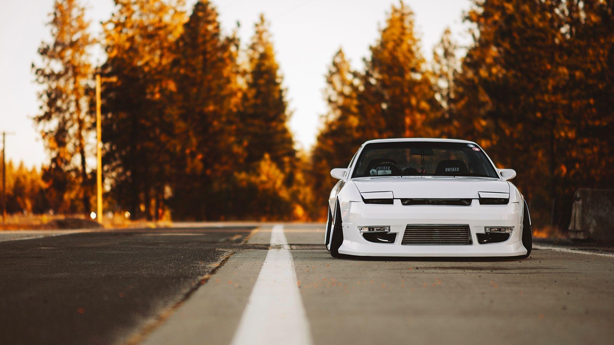 Wallpapers Nissan SX Stance White Cars Front