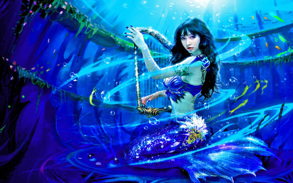The Mermaid’s Harp Wallpapers and Backgrounds Wallpaper