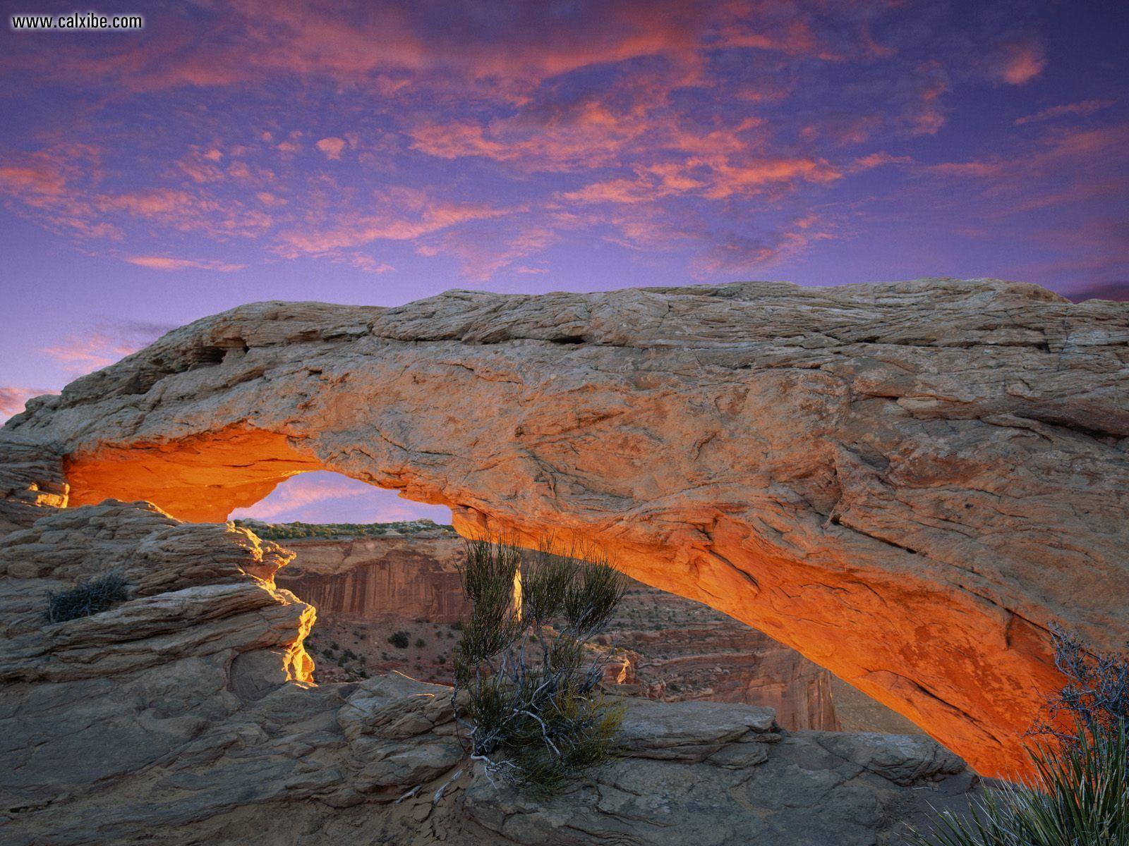 Nature Mesa Arch At Sunrise Canyonlands National Park Utah
