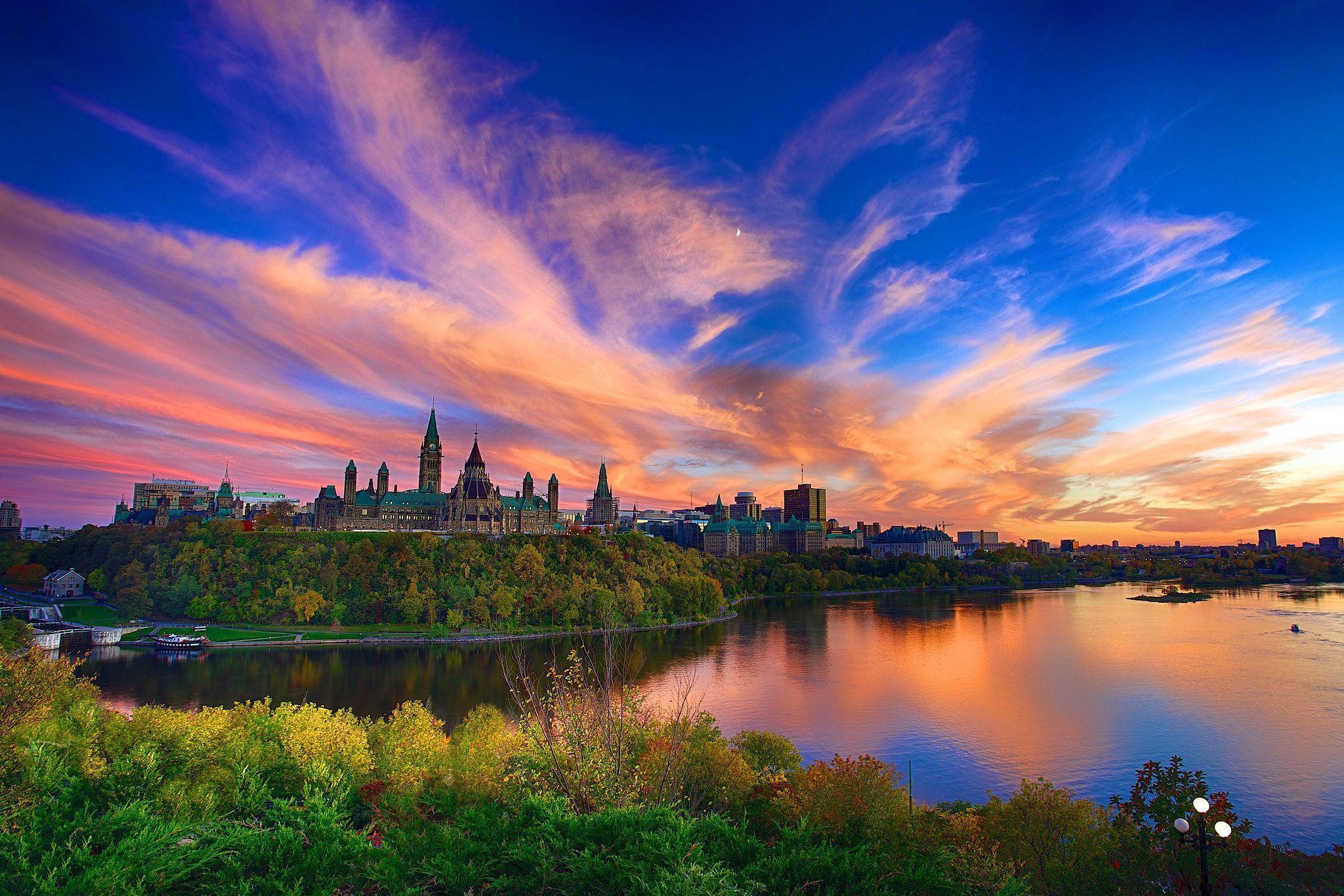 Sunset over Parliament Hill in Canada Computer Wallpapers, Desktop