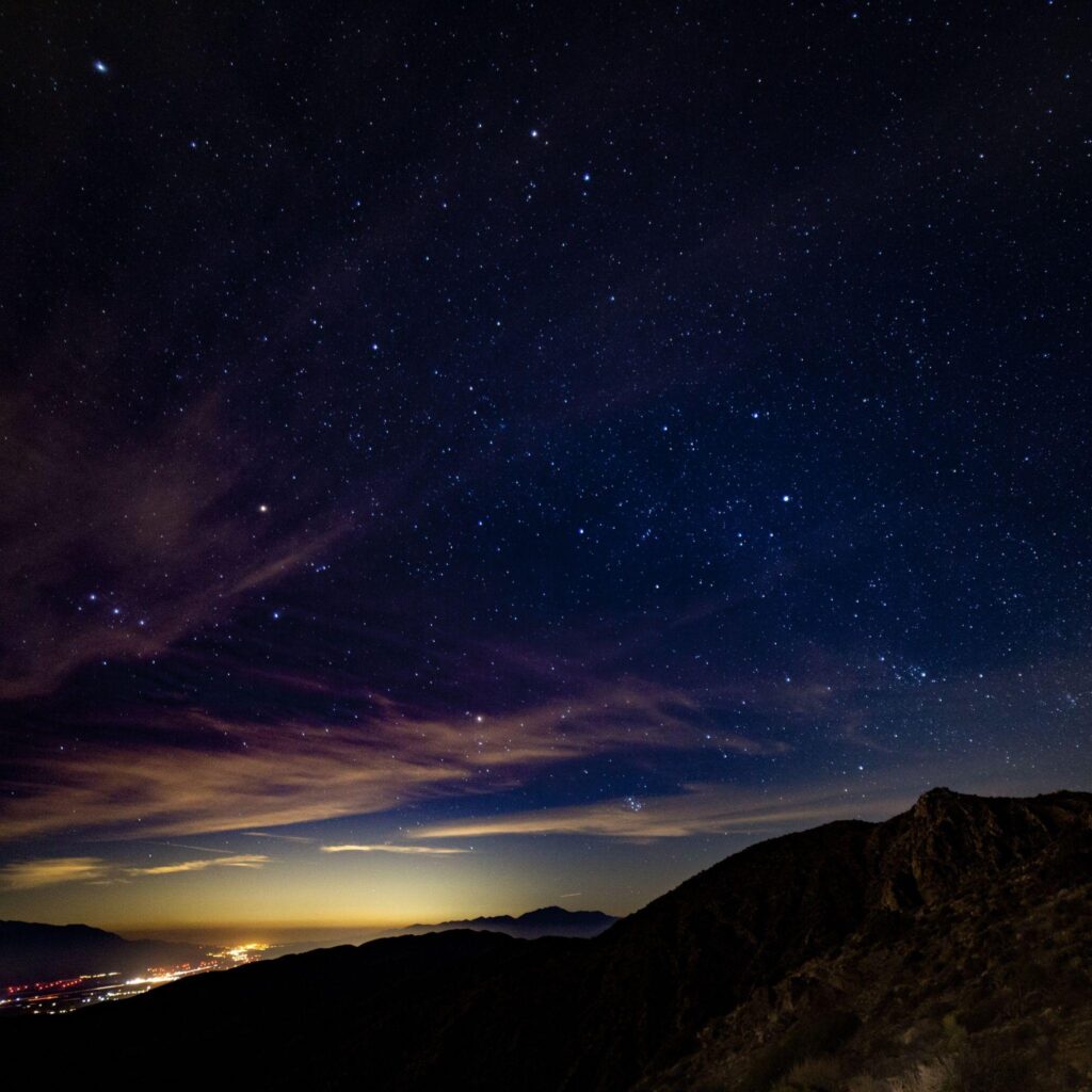 Wallpapers starry sky, mountains, stars, night