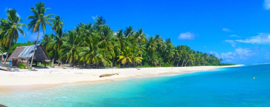 Palm trees, summer, beautiful, beach, hut, white sand, boat