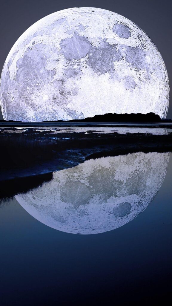 Super Moon Water Reflection Android Wallpapers free download