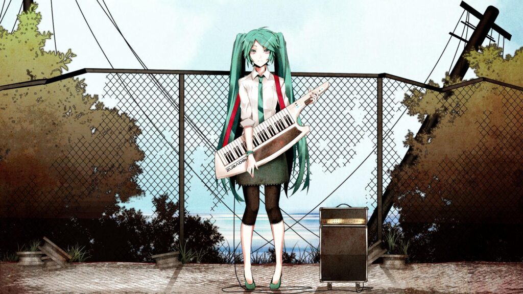Anime Girl With Instrument 2K Wallpapers
