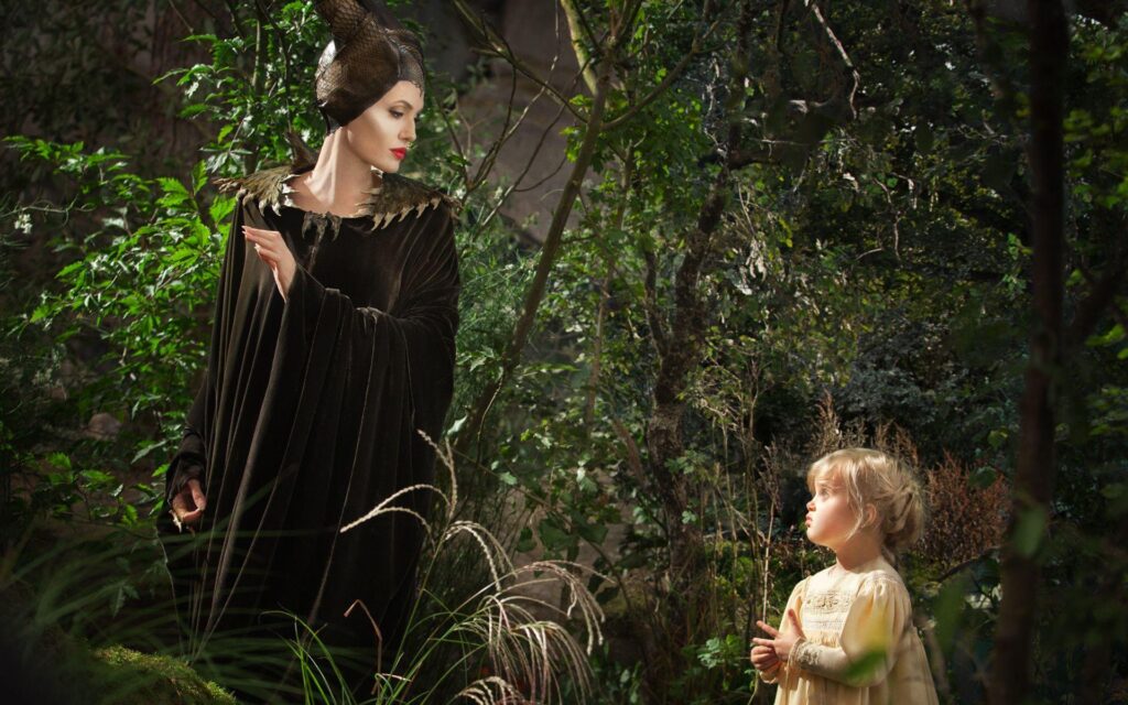 Maleficent & young Sleeping Beauty