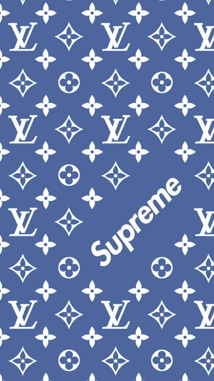 Louis Vuitton x Supreme pattern wallpapers