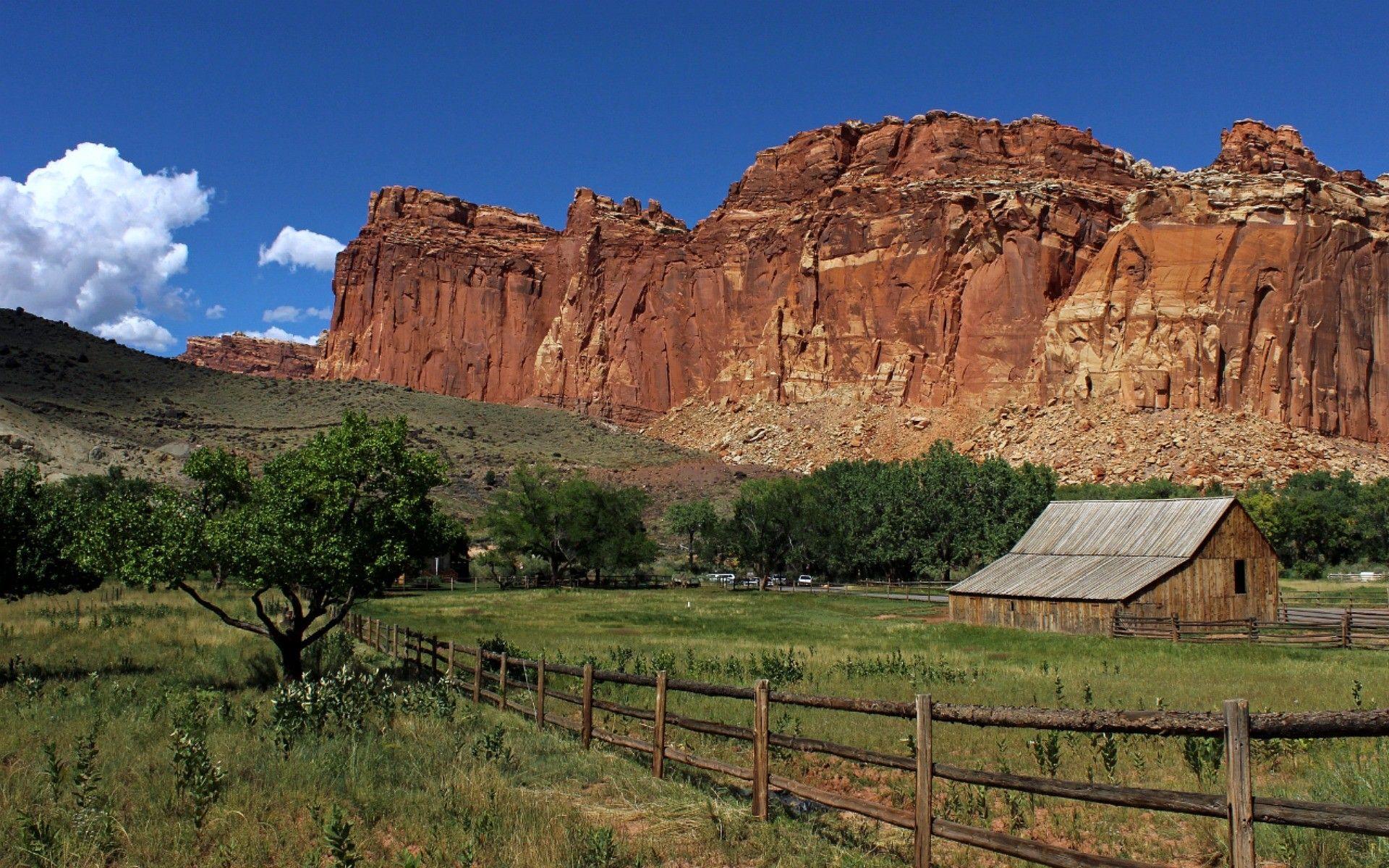 Mountains Park Reef Capital Fence Nature Canyons Barn Capitol