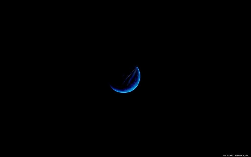 Half a blue moon on a black backgrounds wallpapers and Wallpaper