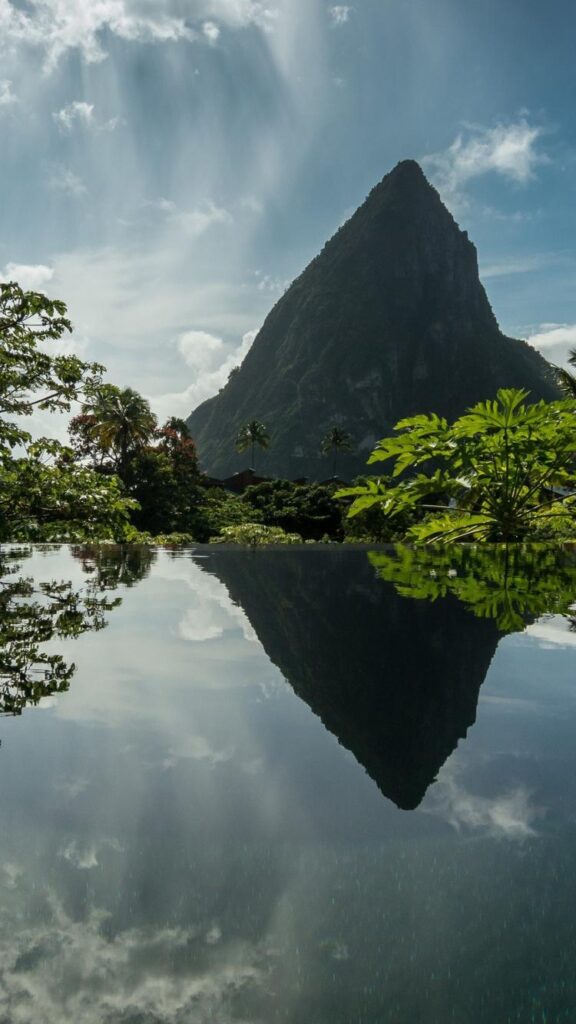 Caribbean landscapes mountains reflections saint lucia wallpapers