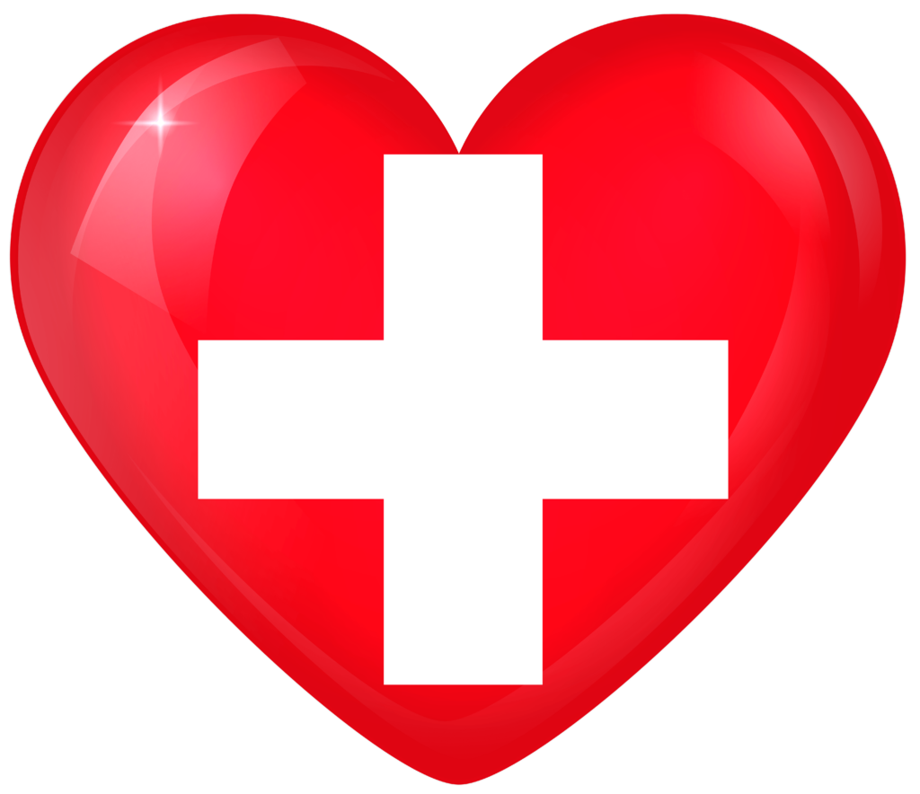 Switzerland Large Heart Flag