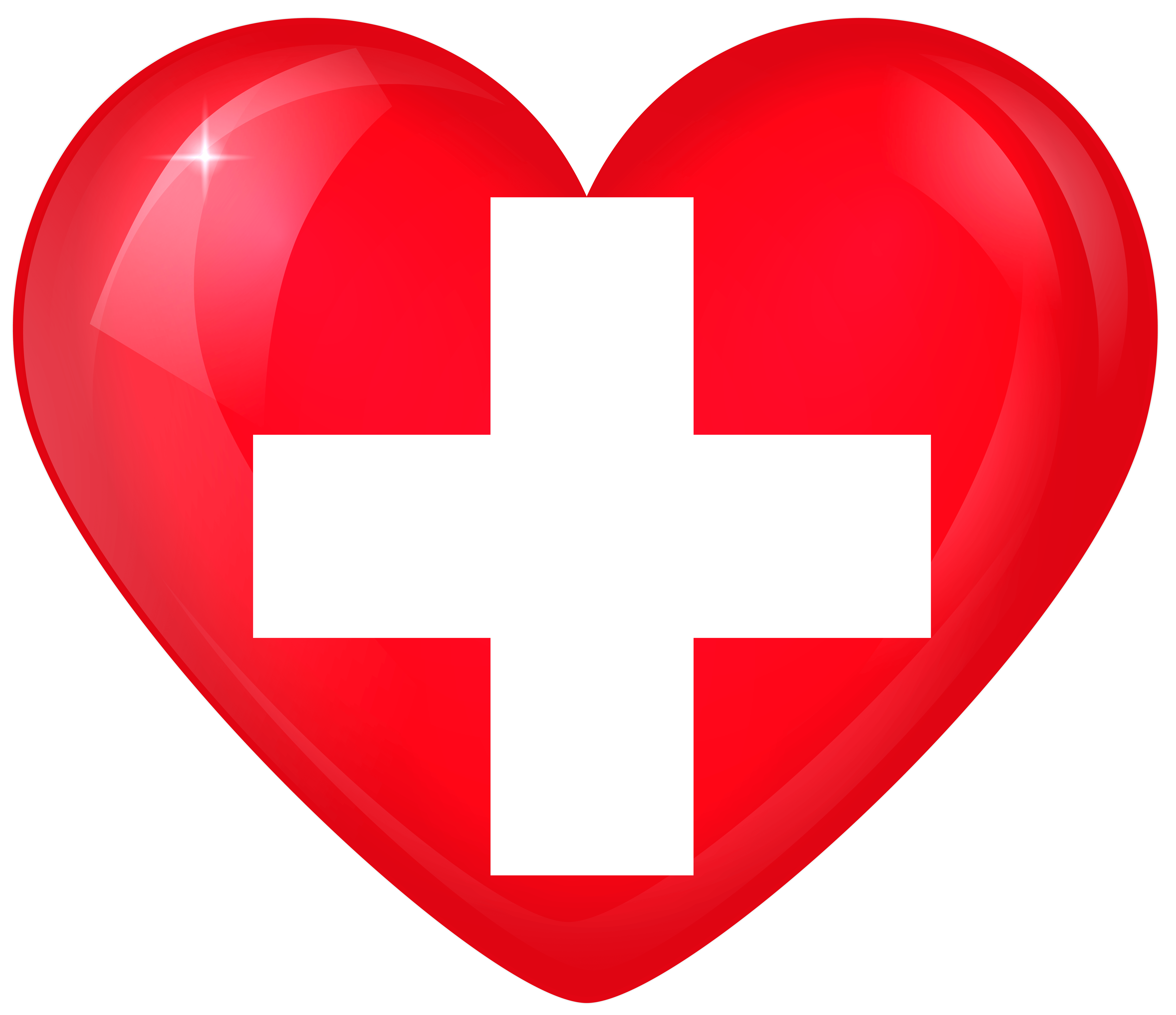 Switzerland Large Heart Flag