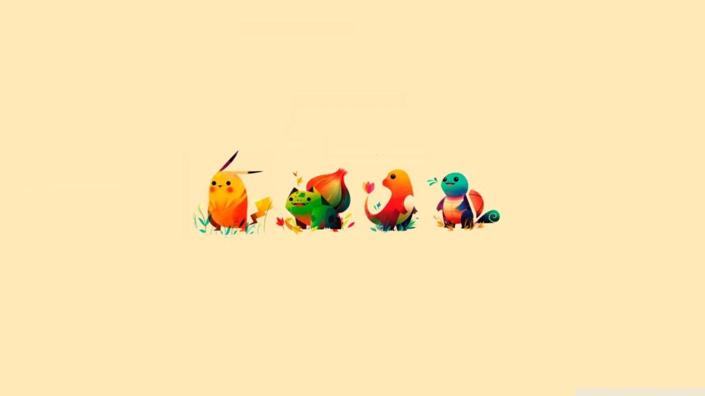 Pokemon Bulbasaur, Pikachu, Charmander, Squirtle ❤ K 2K Desktop