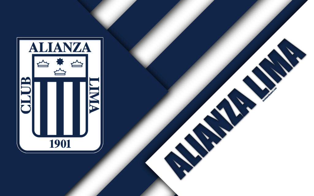 Download wallpapers Club Alianza Lima, k, logo, white blue