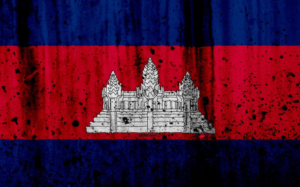 Download wallpapers Cambodian flag, k, grunge, flag of Cambodia