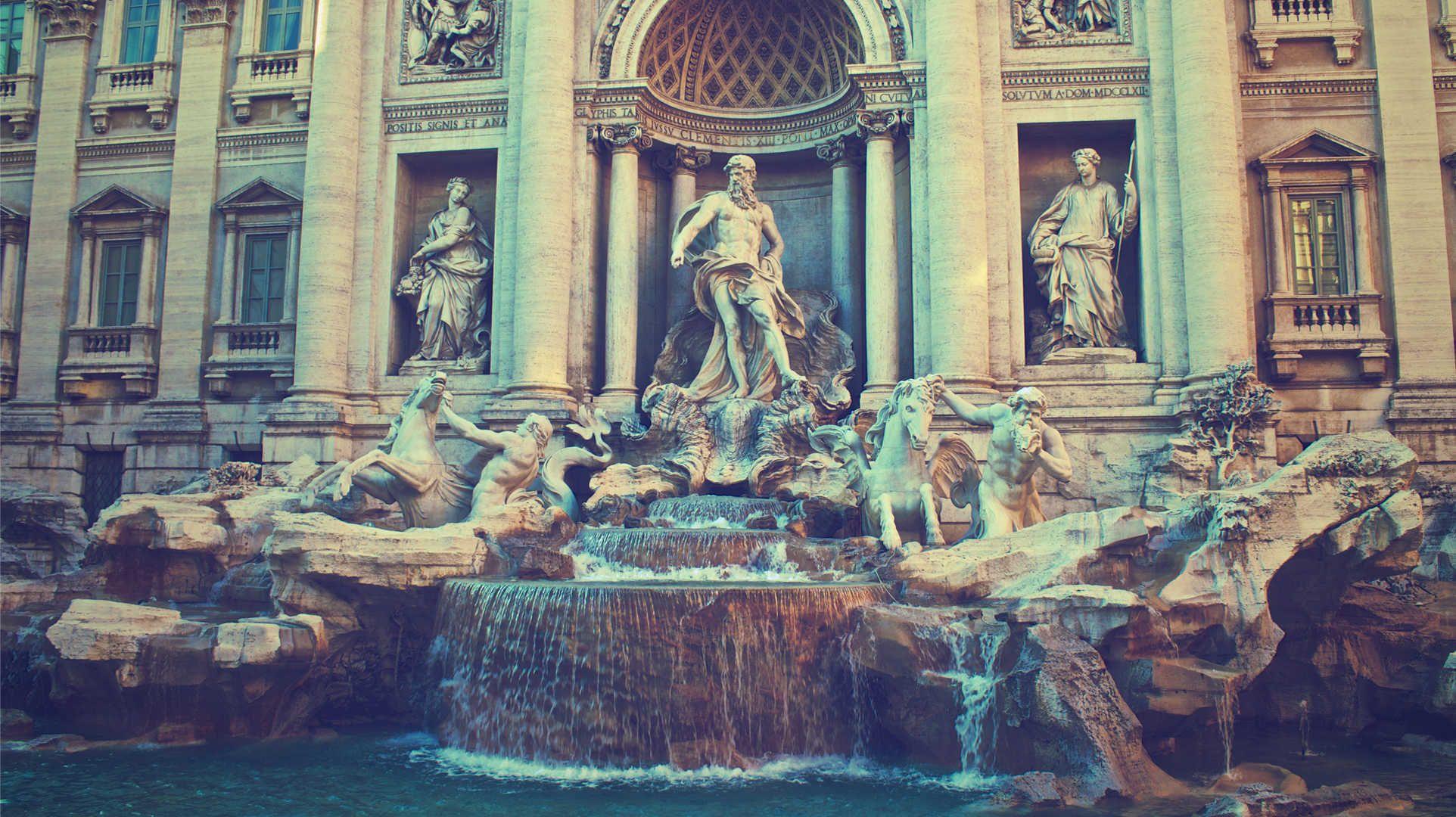 Trevi Fountain Rome 2K Wallpapers