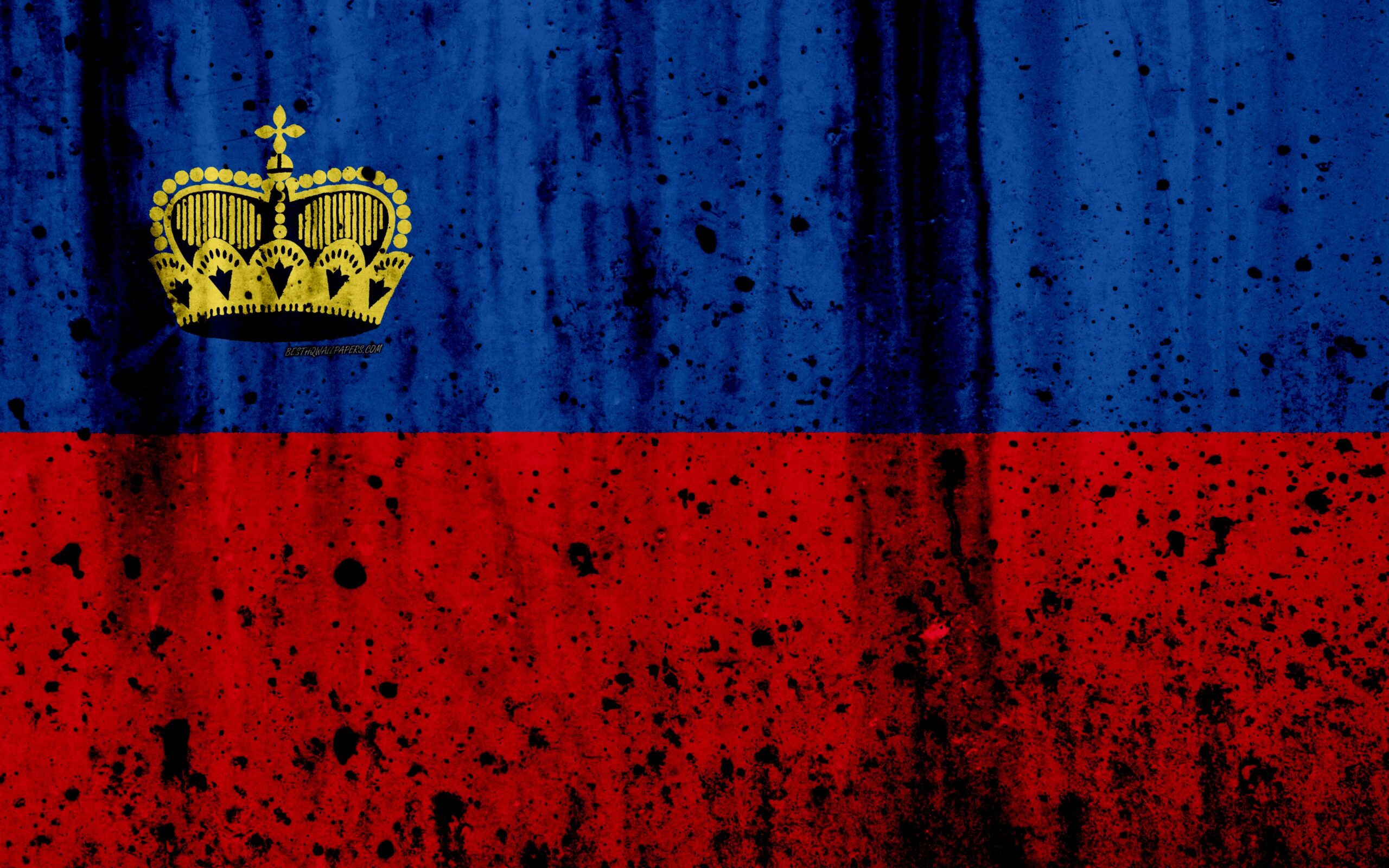 Download wallpapers Liechtenstein flag, k, grunge, flag of