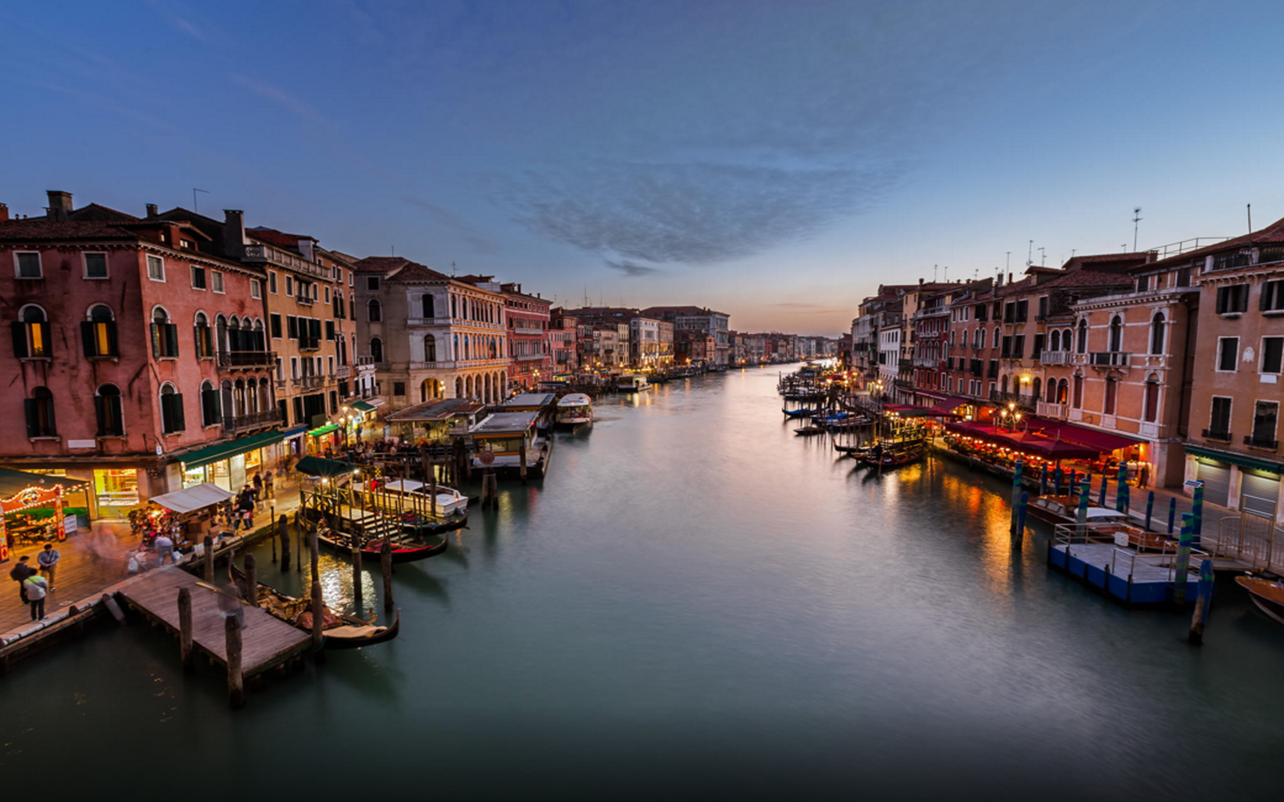 View On Grand Canal From Rialto Bridge, Venice, Italy 2K Wallpapers