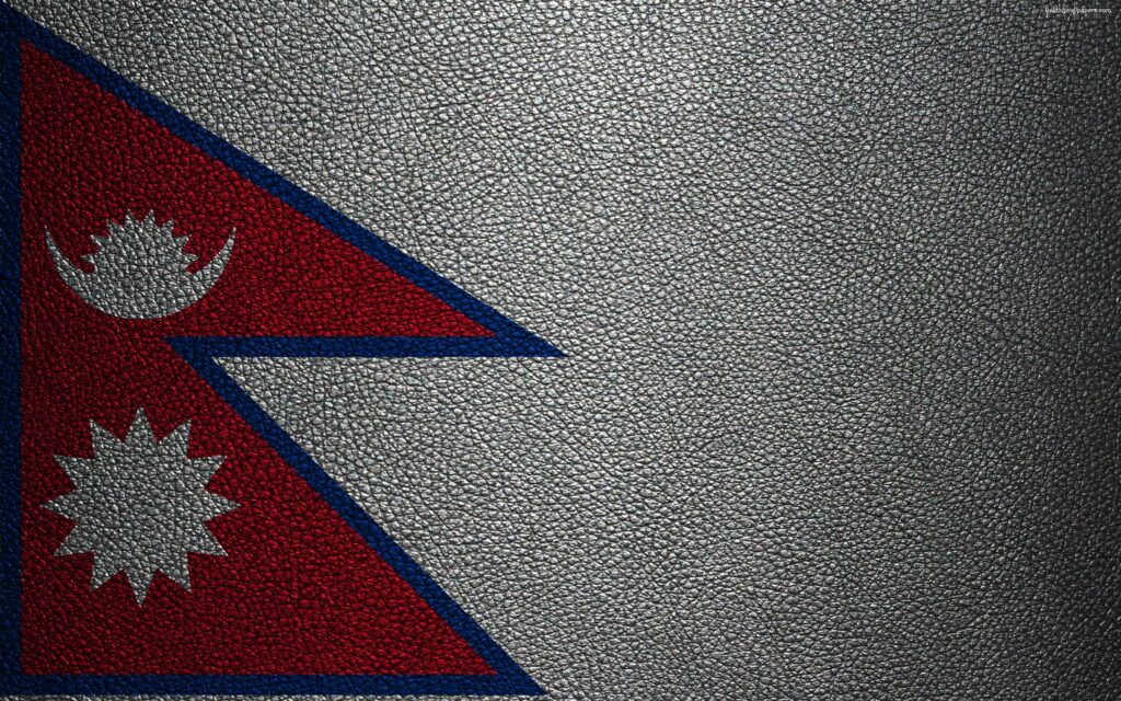 Download wallpapers Flag of Nepal, k, leather texture, Nepalese