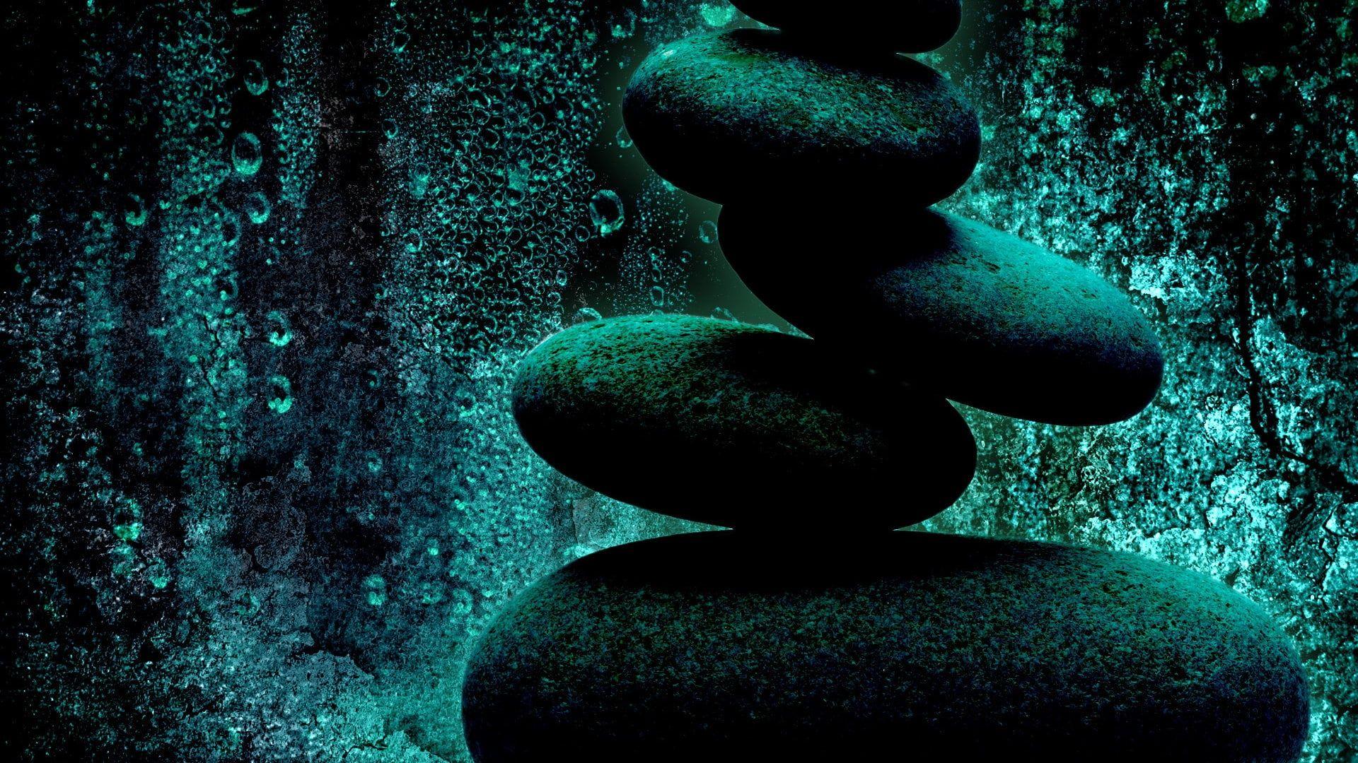 Balanced stone and water moist 2K wallpapers