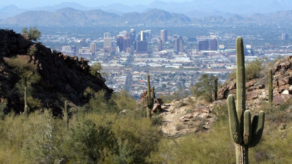 Earth City Cactus Desert Phoenix Arizona 2K Wallpapers, Desktop