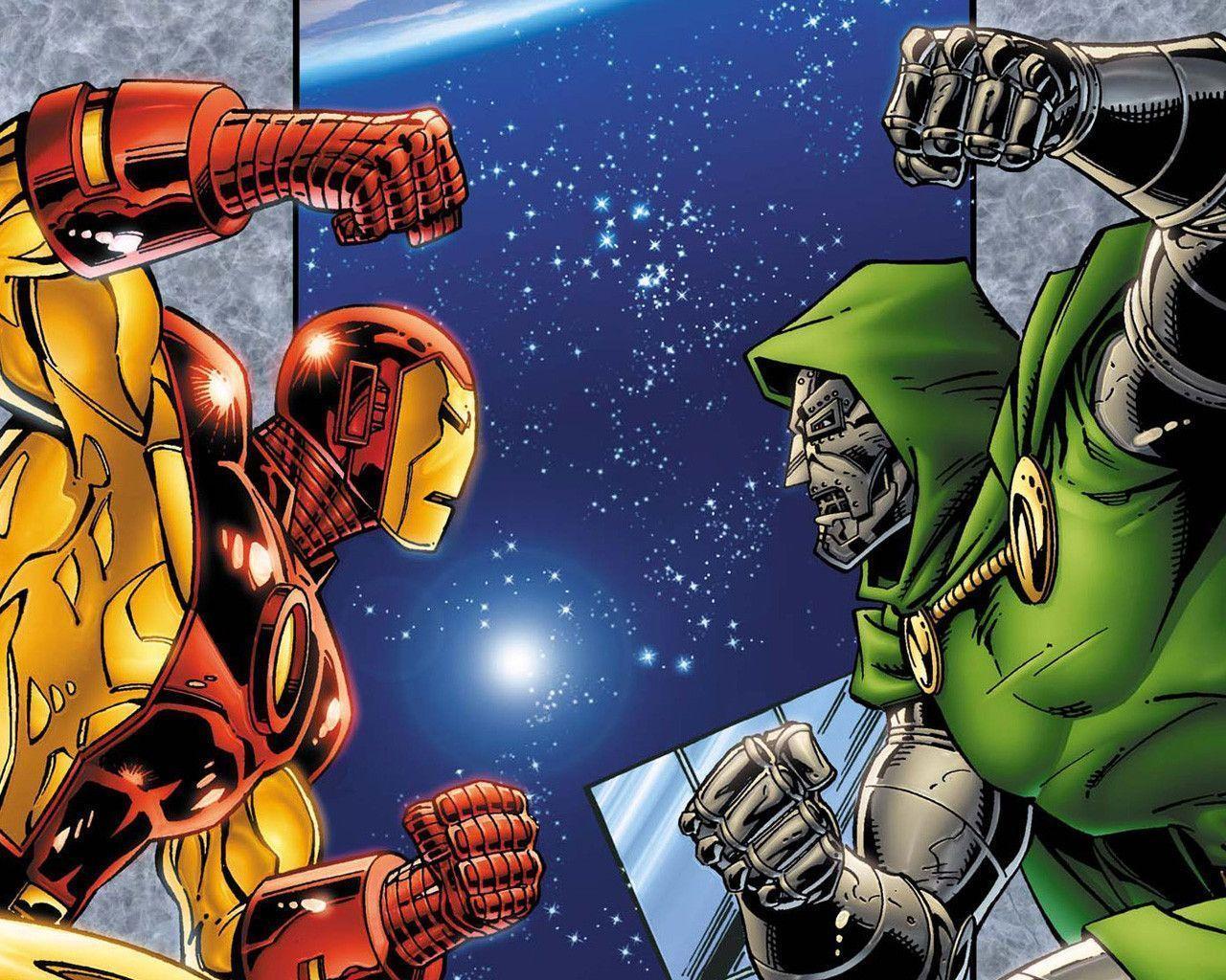 Iron Man vs Doctor Doom Hyper Combo Wallpaper!
