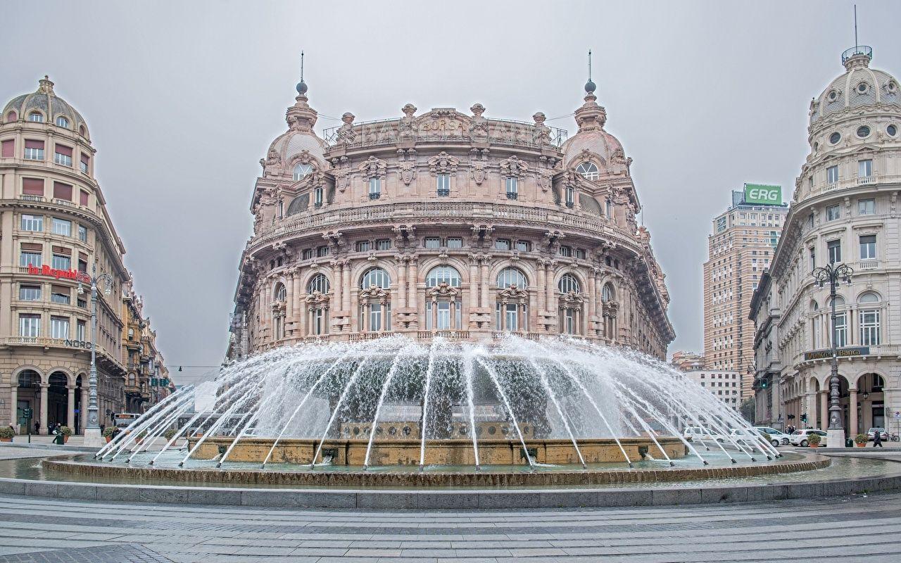 Wallpapers Italy Fountains Genoa Cities