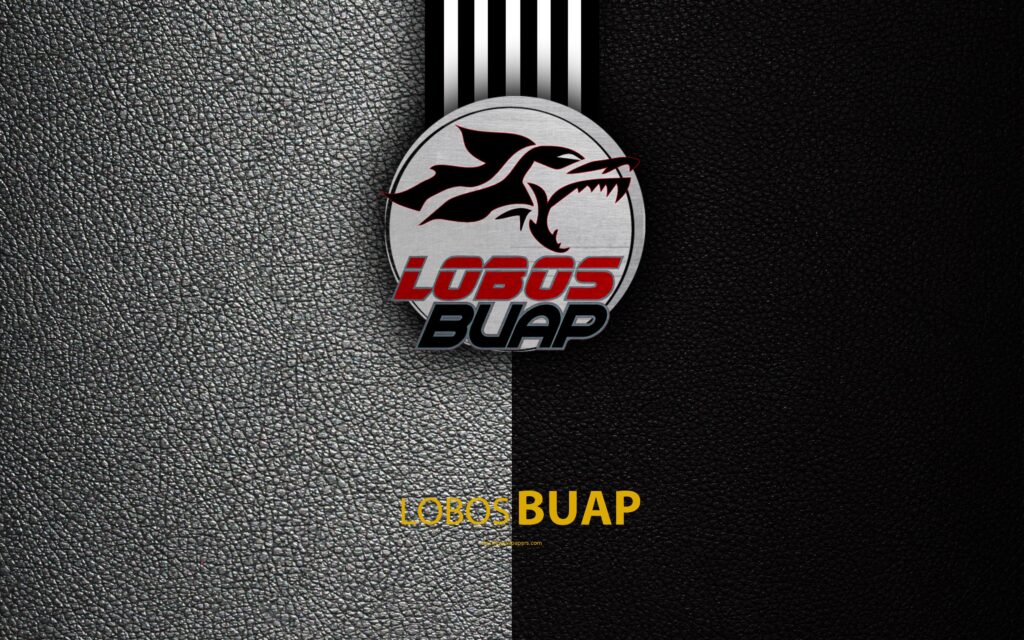 Download wallpapers Lobos BUAP, k, leather texture, logo, Mexican