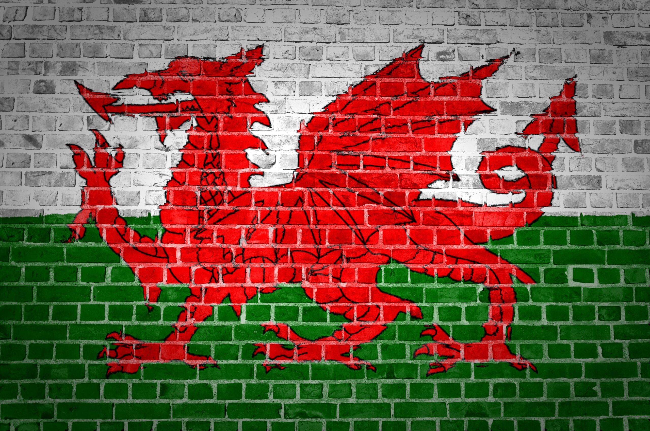 Wales Flag Brick Wall