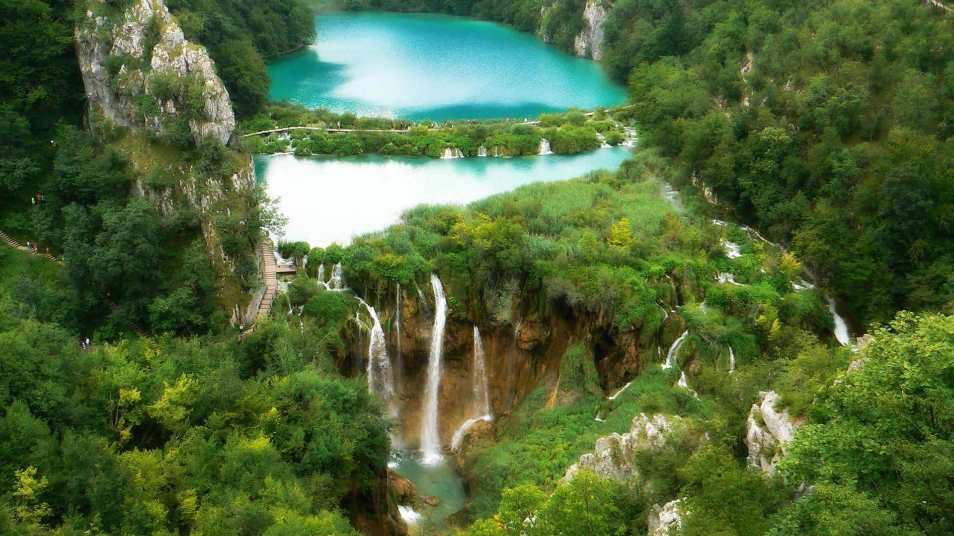 Landcape Plitvice Lakes National Park Croatia Wallpapers