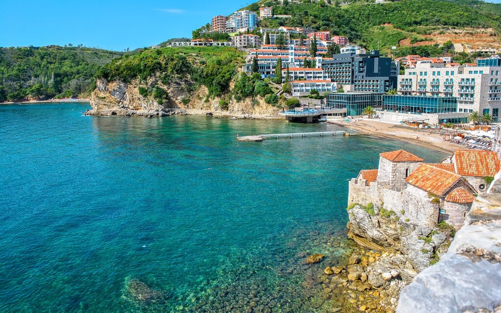 Photos Montenegro Budva Beach Sea Rock Cove Coast Cities